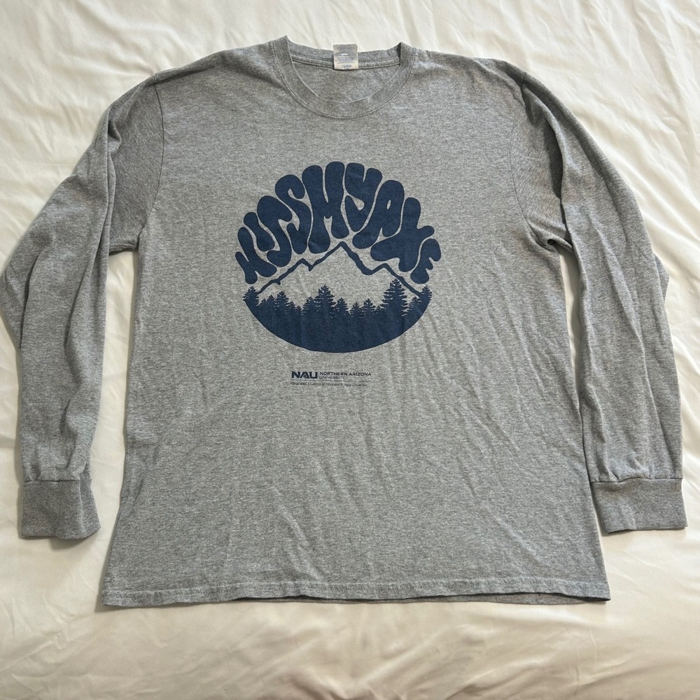 Port & Company NAU Northern Arizona University Long Sleeve T-Shirt Gray Mens L